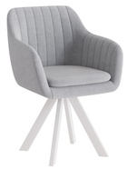 Стул Тревис XL сиденье Парма 1013 серый/ножки РОДЕО/белый матовый - Фото 2