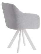 Стул Тревис XL сиденье Парма 1013 серый/ножки РОДЕО/белый матовый - Фото 3