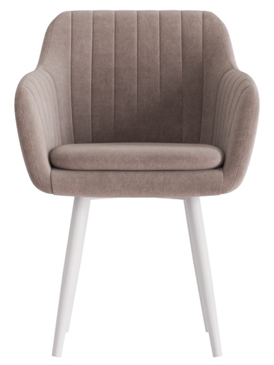 Стул Тревис XL сиденье Парма 1004 какао/ножки СТЕЛС МЕТАЛЛ/белый матовый