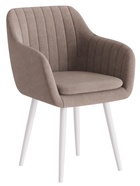 Стул Тревис XL сиденье Парма 1004 какао/ножки СТЕЛС МЕТАЛЛ/белый матовый - Фото 2