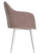 Стул Тревис XL сиденье Парма 1004 какао/ножки СТЕЛС МЕТАЛЛ/белый матовый - Фото 3