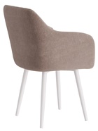 Стул Тревис XL сиденье Парма 1004 какао/ножки СТЕЛС МЕТАЛЛ/белый матовый - Фото 4