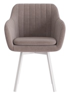 Стул Тревис XL сиденье Парма 1004 какао/ножки РИЛЛИ поворотные/белый матовый - Фото 1