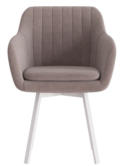 Стул Тревис XL сиденье Парма 1004 какао/ножки РИЛЛИ поворотные/белый матовый