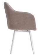 Стул Тревис XL сиденье Парма 1004 какао/ножки РИЛЛИ поворотные/белый матовый - Фото 2