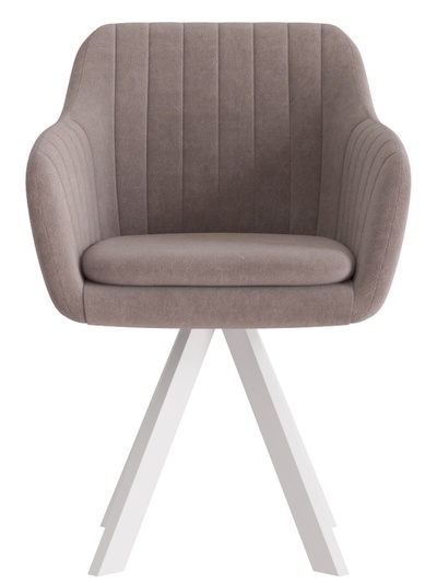 Стул Тревис XL сиденье Парма 1004 какао/ножки РОДЕО/белый матовый