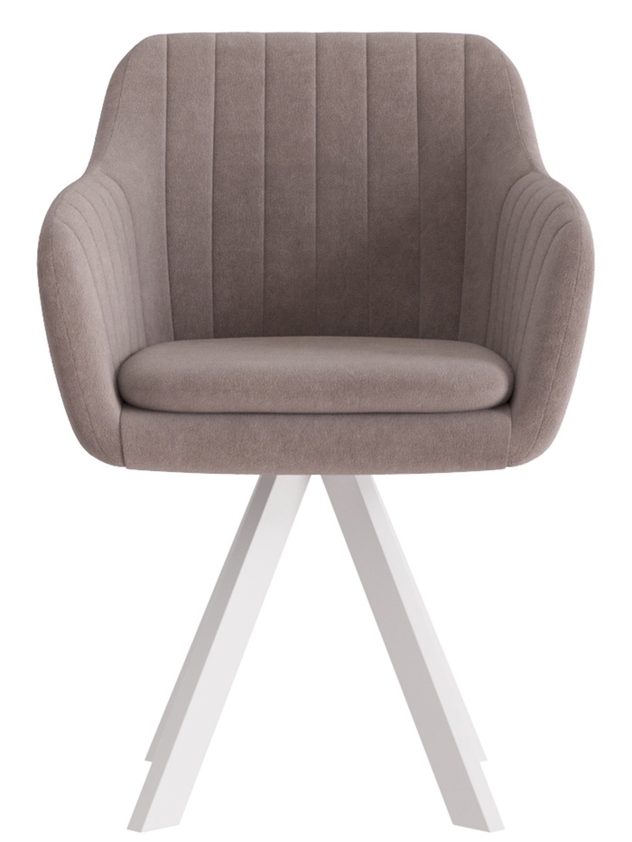 Стул Тревис XL сиденье Парма 1004 какао/ножки РОДЕО/белый матовый - Фото 1