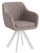 Стул Тревис XL сиденье Парма 1004 какао/ножки РОДЕО/белый матовый - Фото 2