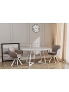 Стул Тревис XL сиденье Парма 1004 какао/ножки РОДЕО/белый матовый - Фото 5