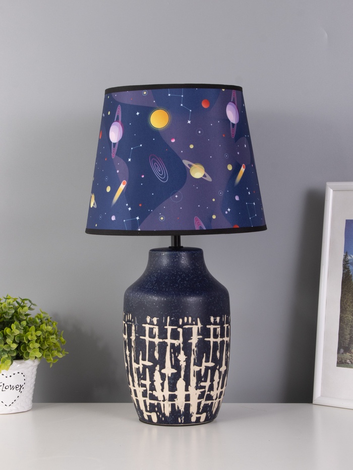 Настольная лампа RISALUX «Асфея», Е27, 40 Вт, бело -синий - Фото 1