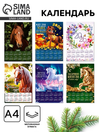 Календарь настенный «2026», А4, МИКС
