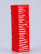 УЦЕНКА Ваза керамика настольная «Тьяго» волны, 18×5.5 см, красный - Фото 4