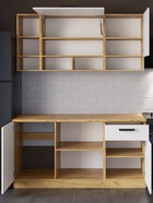 Кухонный гарнитур прямой «Варвара», 1600×600 мм, цвет крафт золотой/белый - Фото 3