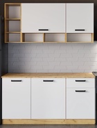 Кухонный гарнитур прямой «Варвара», 1600×600 мм, цвет крафт золотой/белый - Фото 4