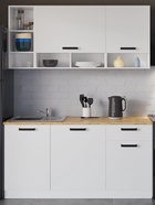 Кухонный гарнитур прямой «Варвара», 1600×600 мм, цвет белый - Фото 1