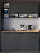 Кухонный гарнитур прямой «Варвара», 1600×600 мм, цвет графит - Фото 1