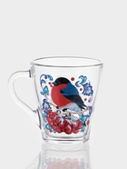 Кружка новогодняя «Снегири на рябине», 250 мл, стекло, прозрачная - Фото 2
