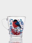 Кружка новогодняя «Снегири на рябине», 250 мл, стекло, прозрачная - Фото 3