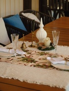 Дорожка на стол «Доляна. Новогодние ёлки», 35×180 см, бежевая - Фото 4