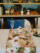 Дорожка на стол «Доляна. Новогодние ёлки», 35×180 см, бежевая - Фото 5