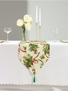 Дорожка на стол «Доляна. Новогодние ёлки», 35×180 см, бежевая - Фото 8