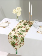 Дорожка на стол «Доляна. Новогодние ёлки», 35×180 см, бежевая - Фото 9