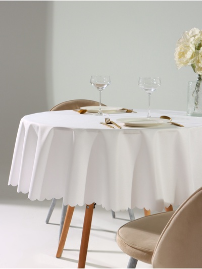 Скатерть «Этель», круглая, белая, d=150 см, ВГМО