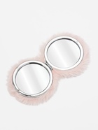 Зеркало складное «Мех», d=8 см, с увеличением, с искусственным мехом, розовое 10900223