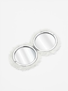 Зеркало складное «Мех», d=8 см, с увеличением, с искусственным мехом, белое - фото 809260752