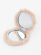 Зеркало складное «Мех», d=8 см, с увеличением, с искусственным мехом, бежевое - фото 809260762