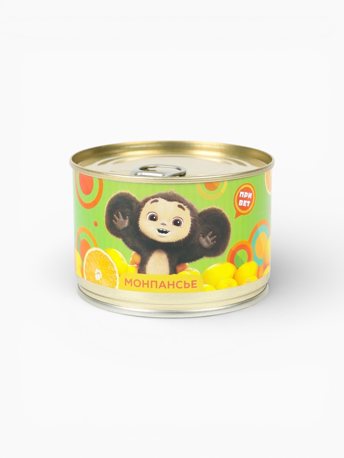 Леденцы монпансье в консервной банке «Чебурашка с апельсином», 100 г
