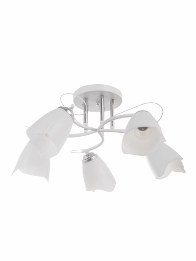 Люстра «Аура» 1009/5, 5×15 Вт, Е27, 50×25 см, белый/хром