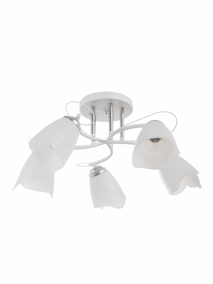 Люстра «Аура» 1009/5, 5×15 Вт, Е27, 50×25 см, белый/хром - Фото 1