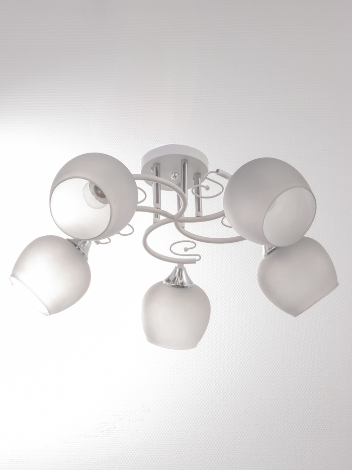 Люстра «Люси» 2028/5, 5×60 Вт, Е27, 60×24 см, белый - Фото 1