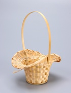 УЦЕНКА Корзина плетеная, бамбук, D21/13xH14/29 см натуральный - Фото 1