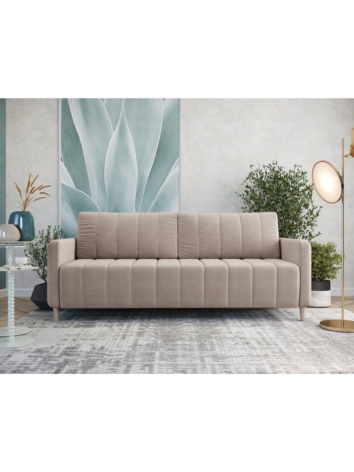 Диван прямой «Берген», НПБ, тик – так, цвет бежевый luma 02 - Фото 1