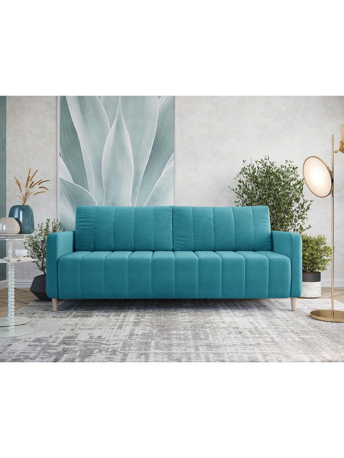 Диван прямой «Берген», НПБ, тик – так, цвет бирюзовый luma 18 - Фото 1