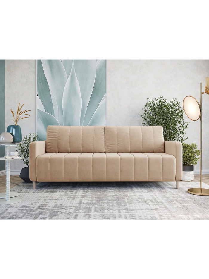 Диван прямой «Берген», НПБ, тик – так, цвет бежевый ultra beige - Фото 1