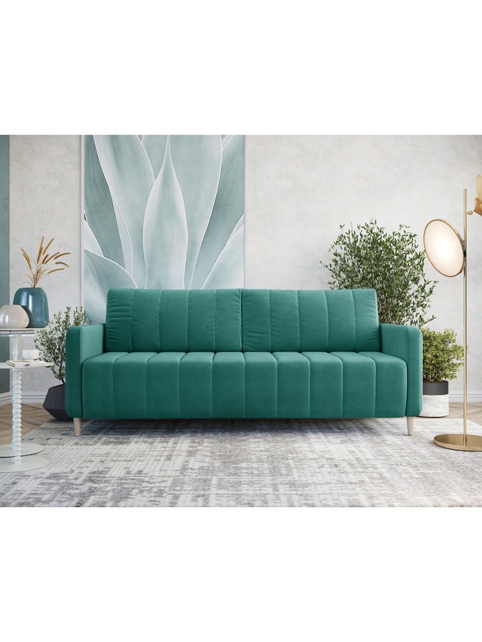 Диван прямой «Берген», НПБ, тик – так, цвет зелёный ultra forest - Фото 1