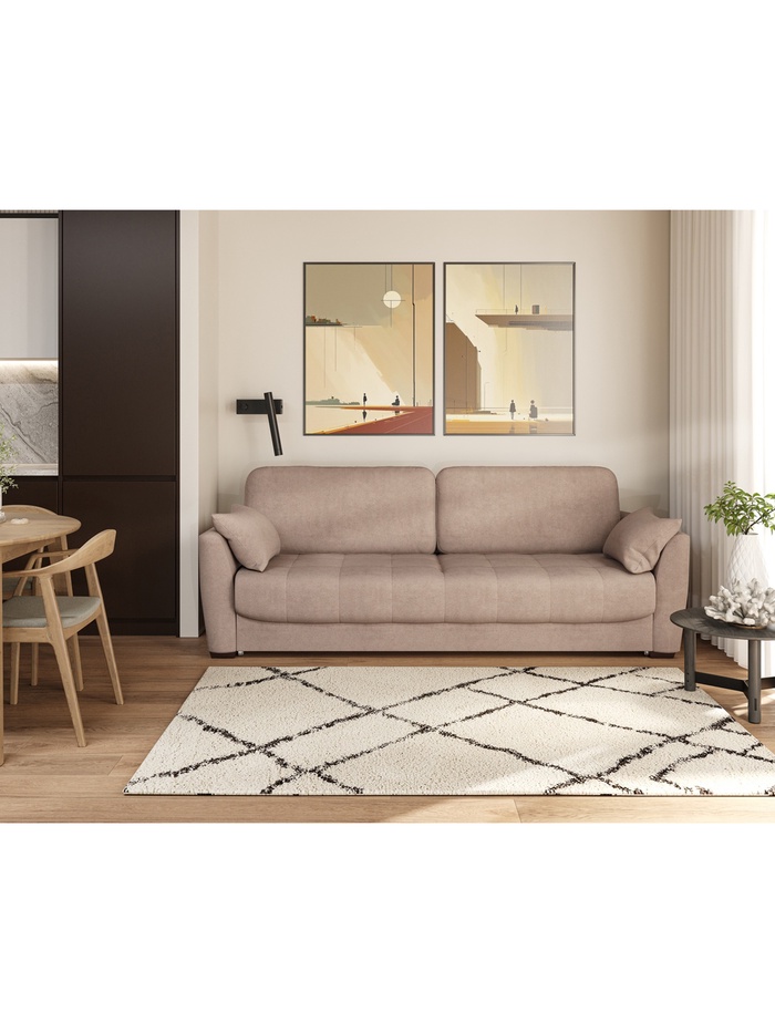 Диван прямой «Брайтон», НПБ, еврокнижка, цвет бежевый luma 03