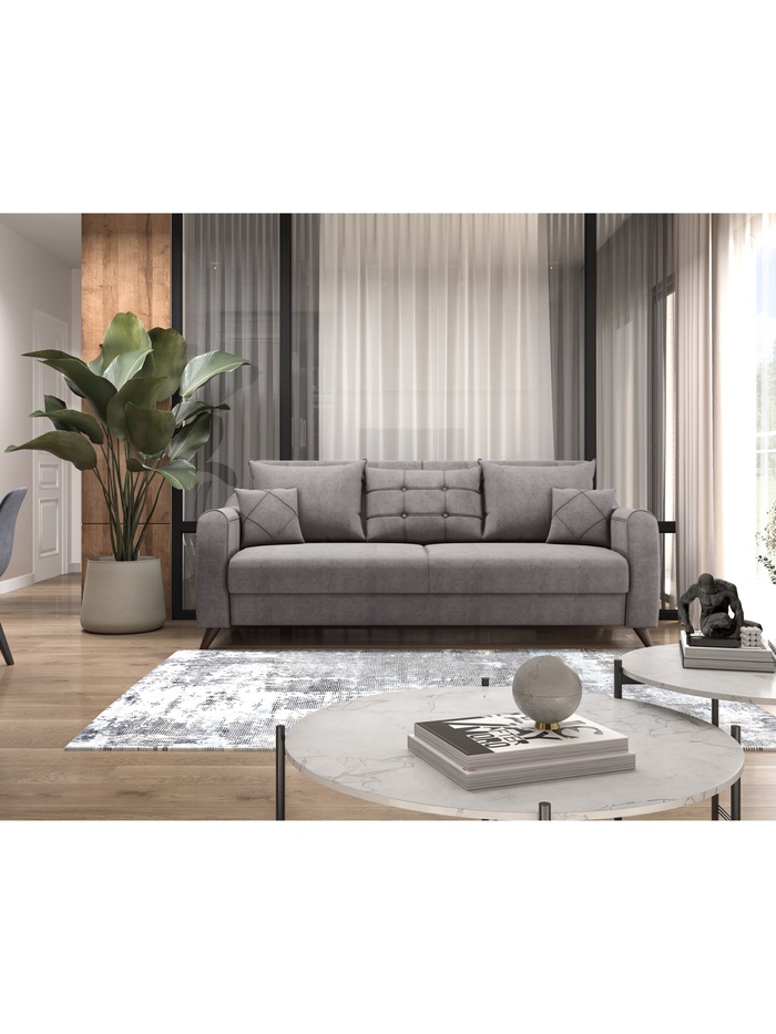 Диван прямой «Бриз», пружинный блок, книжка, цвет коричневый ultra Stone - Фото 1