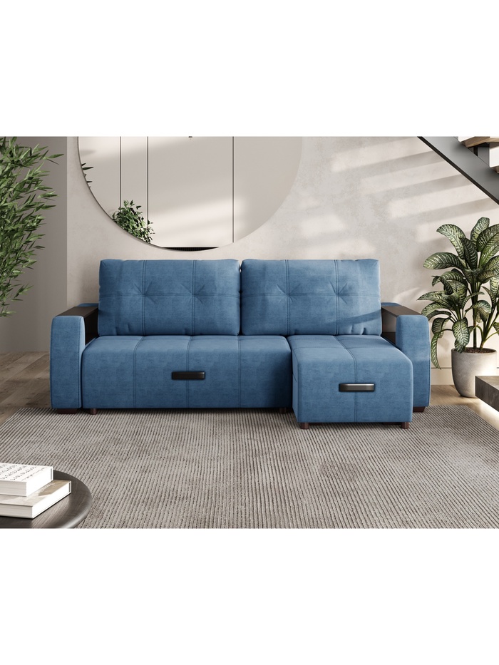 Диван угловой «Джаз», НПБ, тик - так, цвет синий ultra midnight