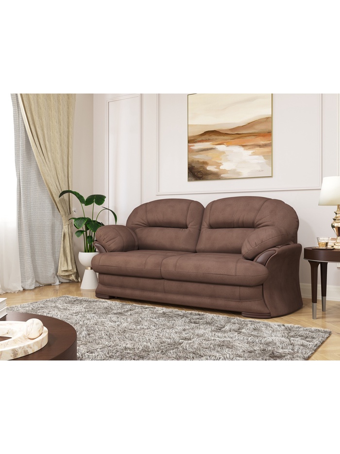 Диван прямой «Квин 6», пружинная «змейка», раскладушка «Седофлекс», цвет тёмно – коричневый dacota 06 - Фото 1