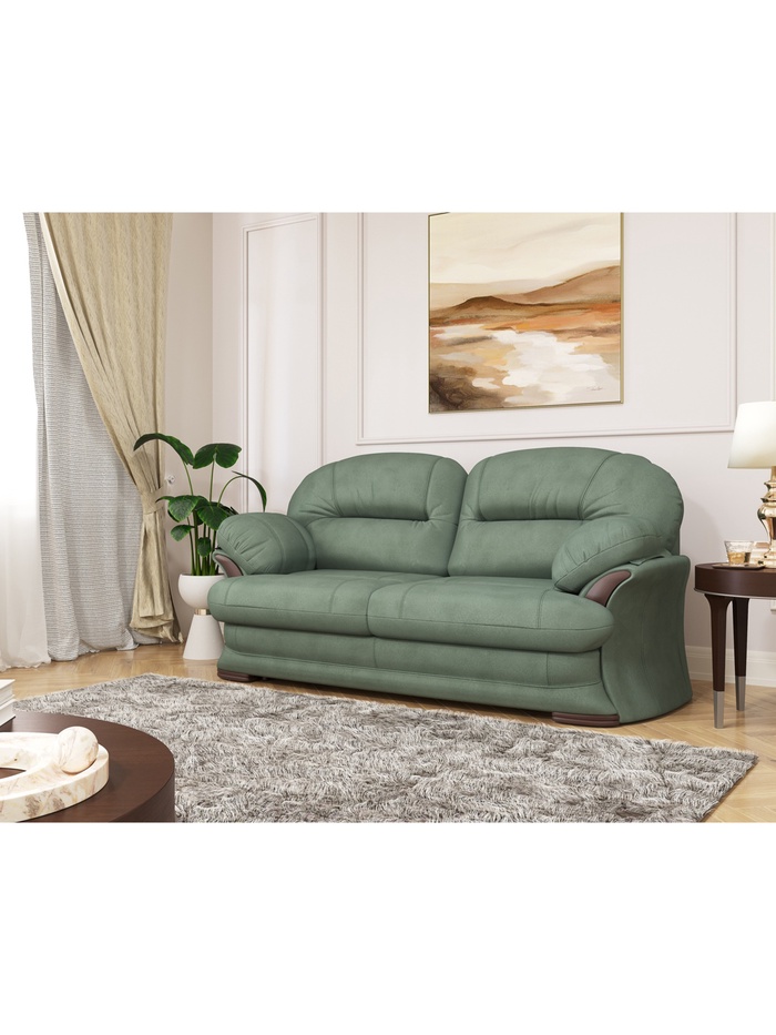 Диван прямой «Квин 6», пружинная «змейка», раскладушка «Седофлекс», цвет зелёный dacota 14 - Фото 1