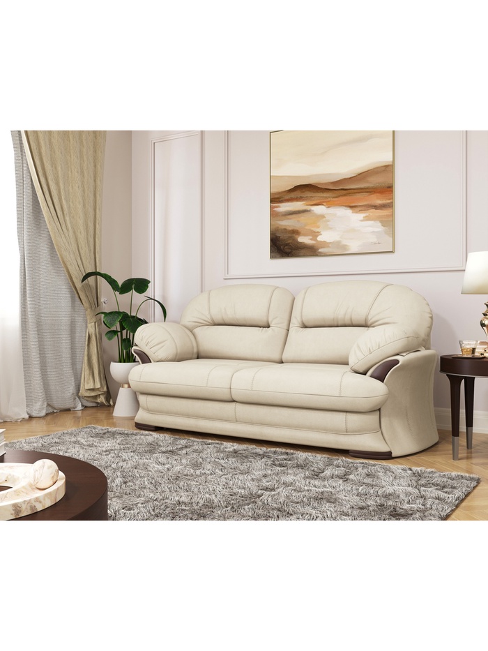 Диван прямой «Квин 6», пружинная «змейка», раскладушка «Седофлекс», цвет молочный luma 01 - Фото 1