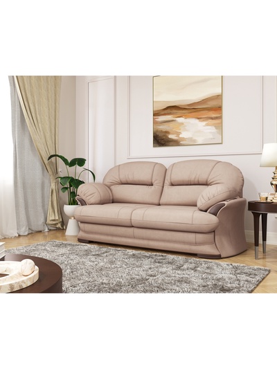 Диван прямой «Квин 6», пружинная «змейка», раскладушка «Седофлекс», цвет бежевый Luma 03