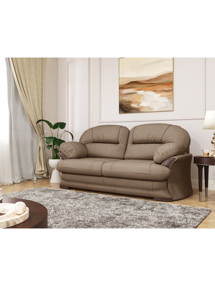 Диван прямой «Квин 6», пружинная «змейка», без механизма, цвет коричневый dacota 05 - Фото 1