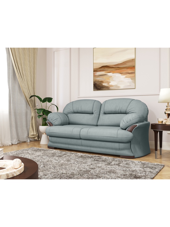 Диван прямой «Квин 6», пружинная «змейка», без механизма, цвет серо – голубой newtone aqwa blue - Фото 1