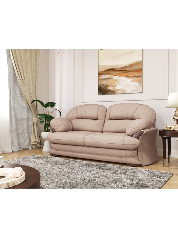 Диван прямой «Квин 6», пружинная «змейка», без механизма, цвет бежевый luma 03 - Фото 1