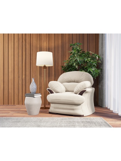 Кресло «Квин 6», пружинный блок «змейка», цвет молочный luma 01